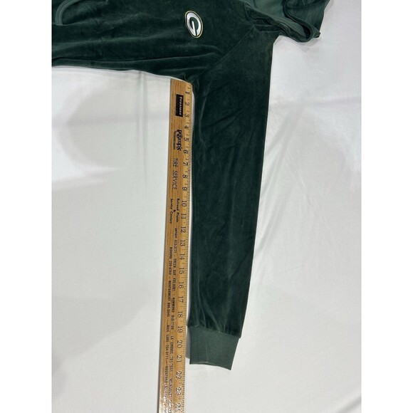 Green Bay Packers Womens Reebok Green Velour Full Zip Hoodie Sweatshirt  LG P1 - Picture 9 of 10